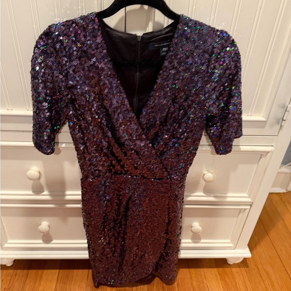 French Connection Sparkling Purple Mini Dress - Picture 1 of 4